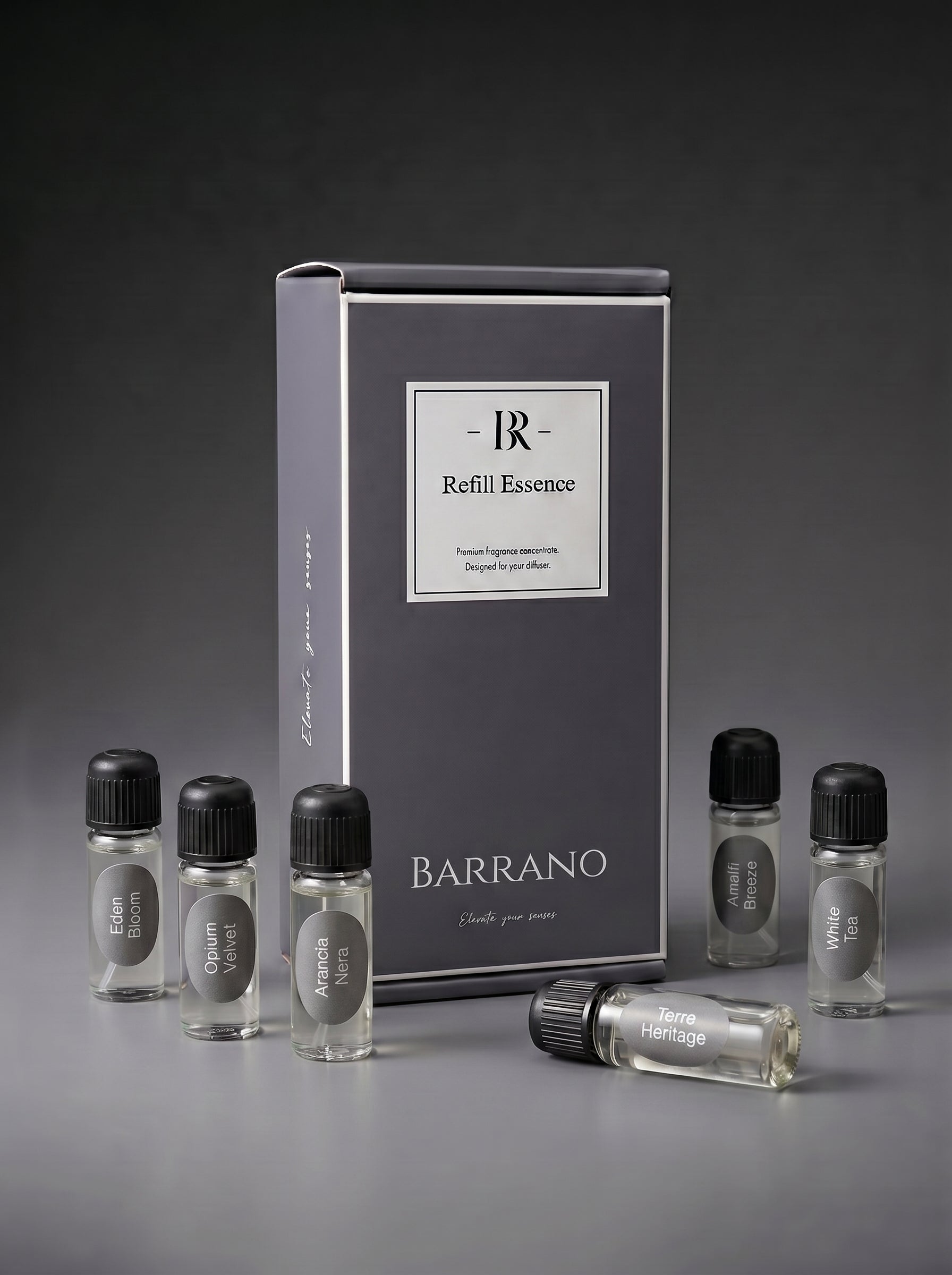 Rezerve Nero set 6 esente signature Barrano - reumple difuzor auto Nero 5ml