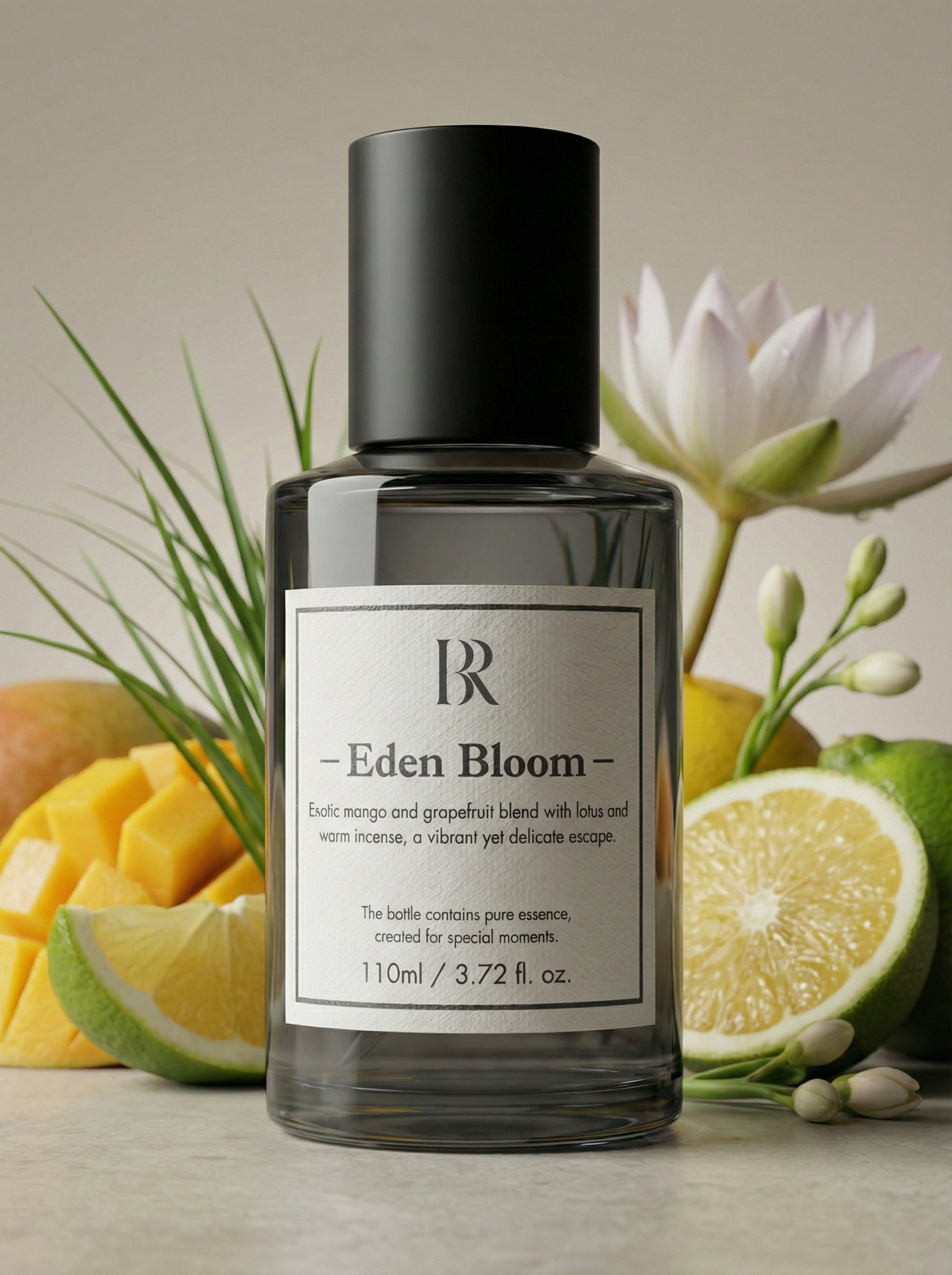 Eden Bloom esenta parfum exotic Barrano - mango lotus orhidee tamaie santal IFRA