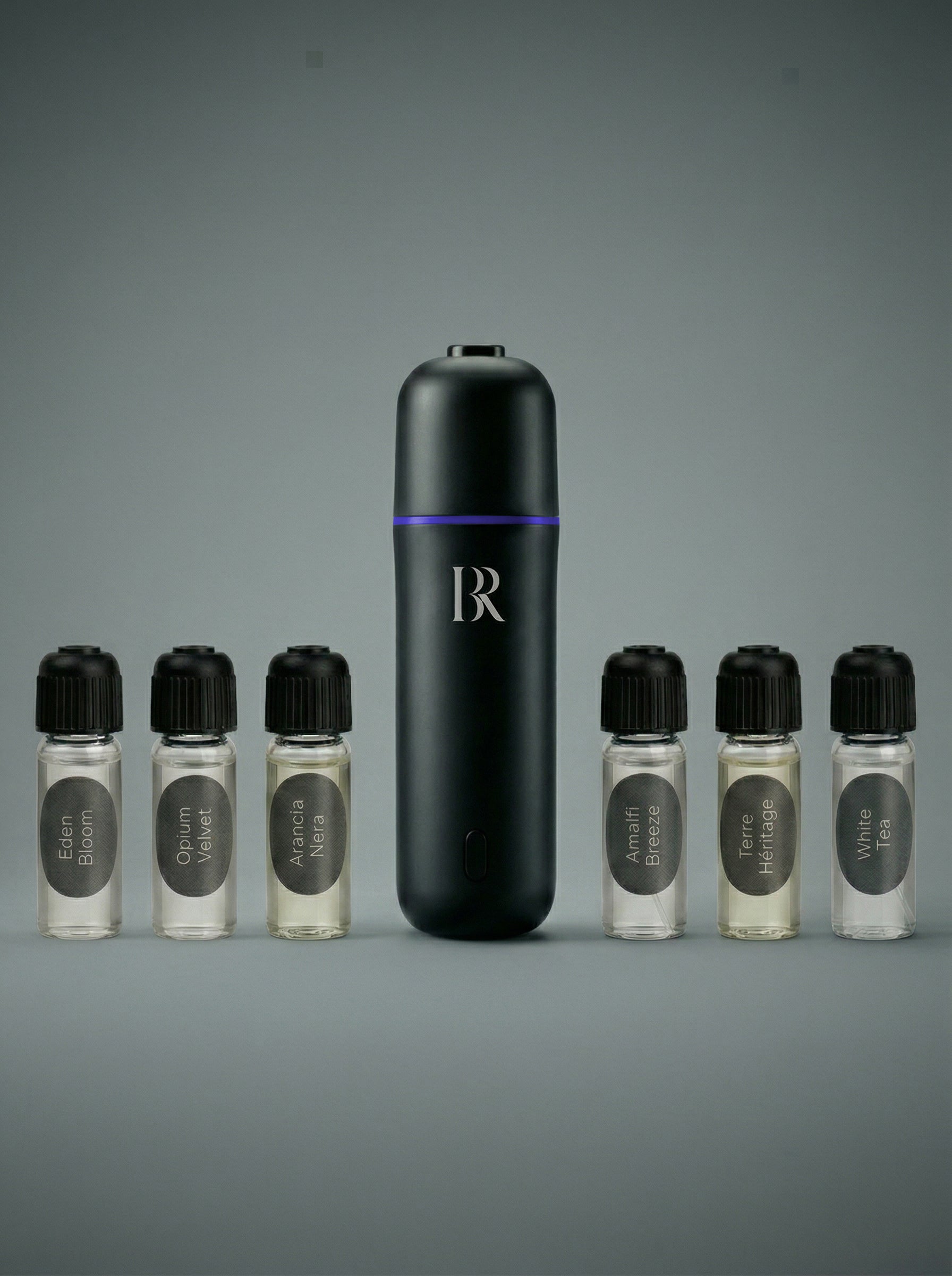 Nero difuzor parfum auto premium Barrano - 6 esente signature incluse clip AC