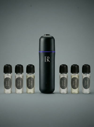 Nero difuzor parfum auto premium Barrano - 6 esente signature incluse clip AC