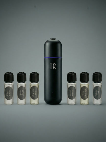 Nero difuzor parfum auto premium Barrano - 6 esente signature incluse clip AC