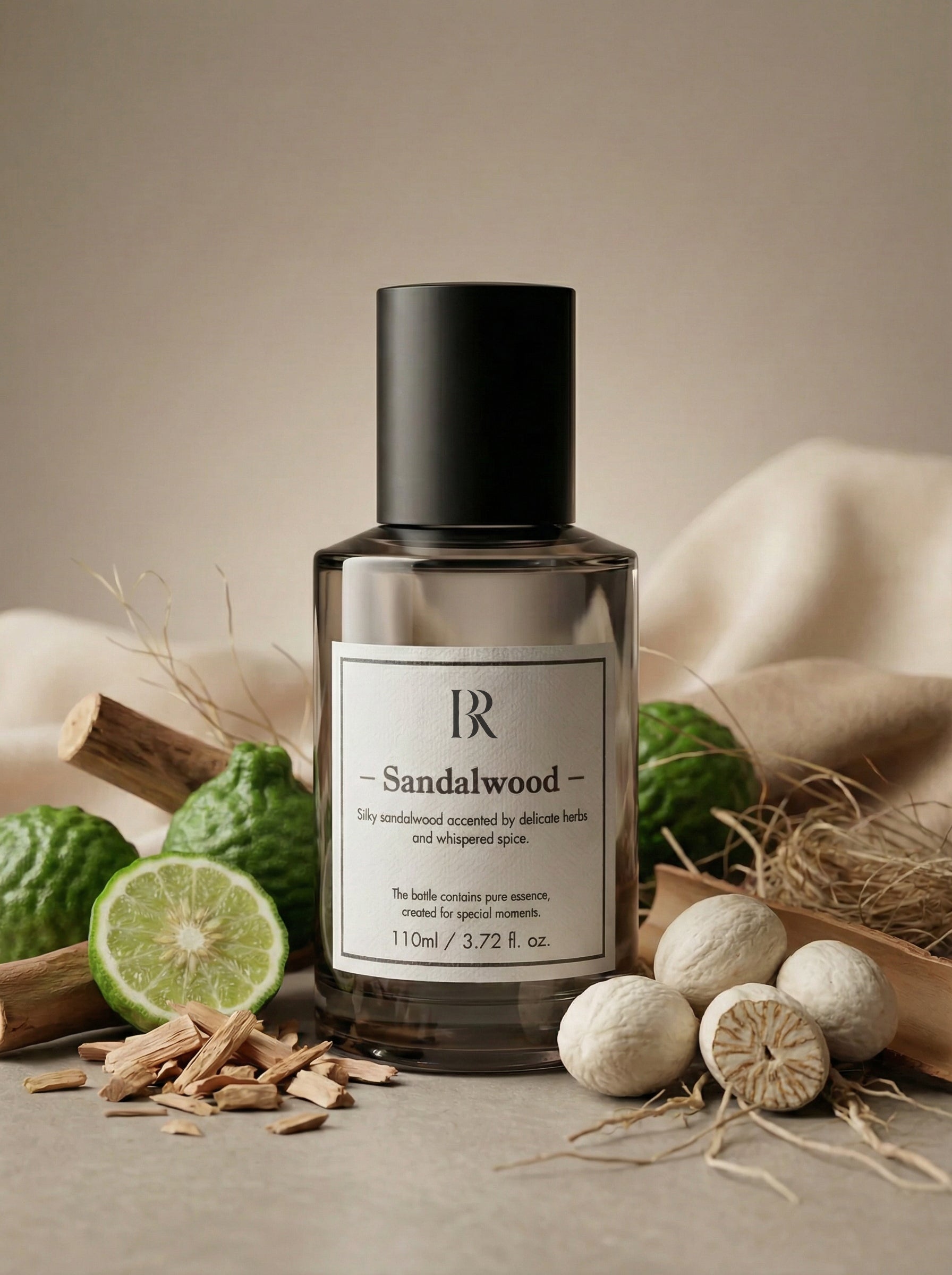 Sandalwood esenta parfum lemn santal Barrano - bergamota scortisoara santal alb IFRA