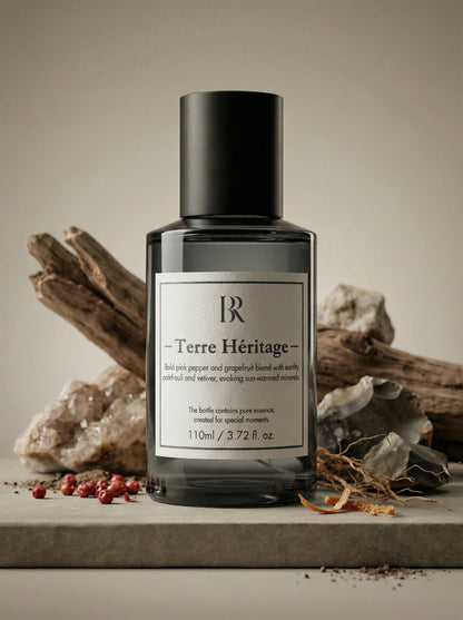 Terre Heritage esenta parfum oriental Barrano - grapefruit patchouli piatra foc IFRA
