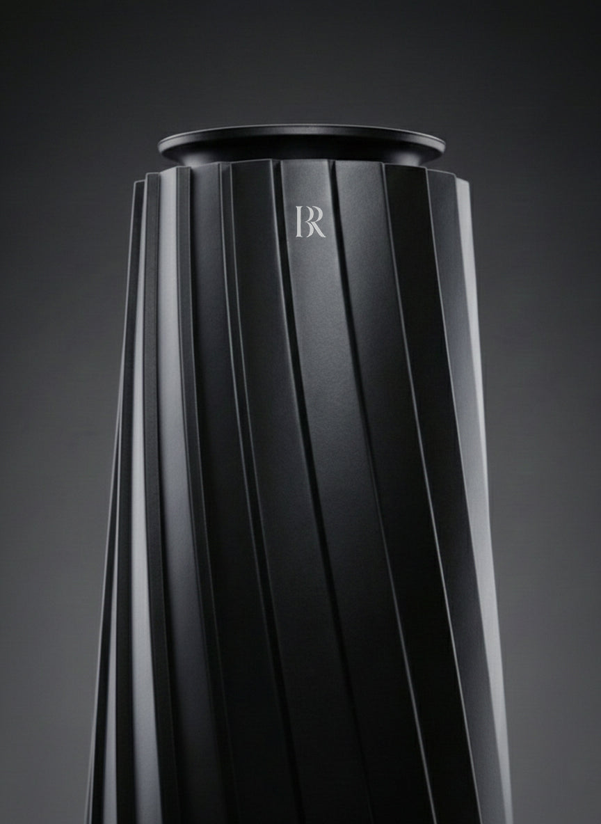 Muse Black difuzor parfum coloana premium Barrano - LED Breathing 75m2 ABS negru mat